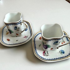 Set tazze e piattini quadrati frutta italiana Richard Ginori usati