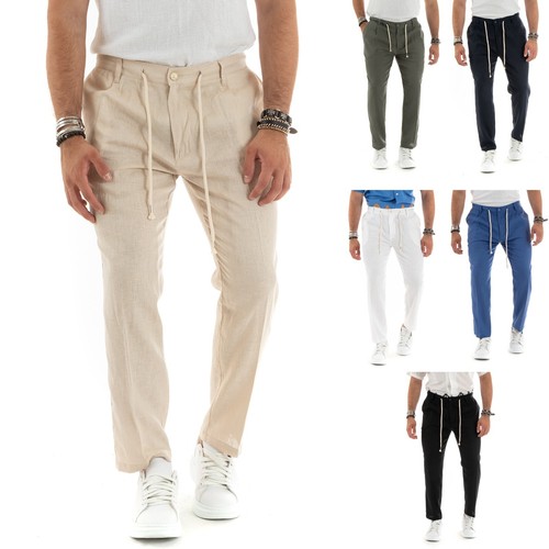 Pantaloni uomo lino lungo - uomo,