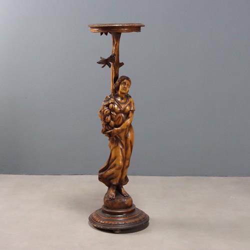 Colonna portavaso antica legno - colonna,