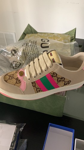 Gucci beige pink green logo - gucci,