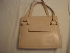 Borsa Cesare Piccini in pelle colore crema Borsa a mano "vintage"