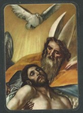 Estampa antigua de la Santissima Trinidad andachtsbild santino holy card santini