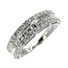 Anello con diamanti K18WG 1,00