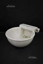 Vecchia Mangiatoia In Ghisa Verniciato Bianco Diametro 22 Cm