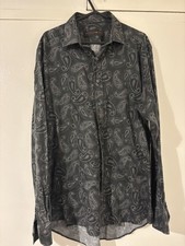 Splendida Camicia Etro Milano Vintage Paisley Mod Fit Nero/Grigio Italiana 42 Large