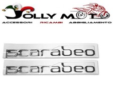 2 ADESIVI RESINATI 3D CROMO SCRITTE LATERALI PER APRILIA SCARABEO 50-500 N.O.