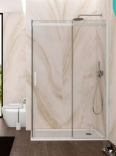 Box doccia 70x120 in cristallo anti calcare, bordi bianchi con apertura scorrevo