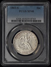 1861-S Mezzo dollaro Liberty