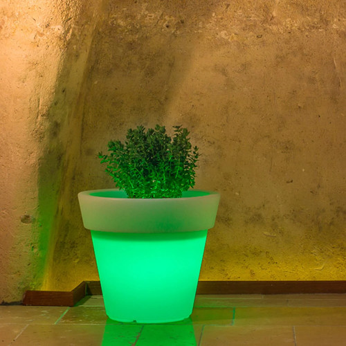 Vaso resina con - luce, verde