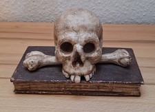 Teschio su libro, antico