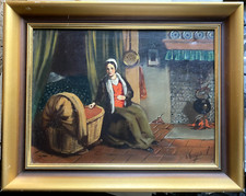 Dipinto a Olio Interno Madre