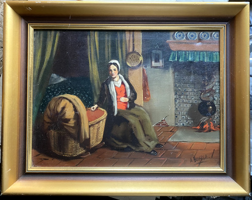 Dipinto olio interno madre - dipinto, a