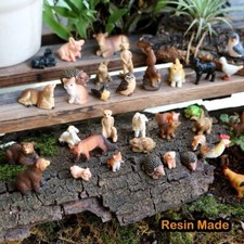 Resina Miniatura Animale Scoiattolo Pollo Fairy Giardino Mini Foresta - Set