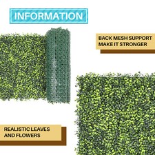 Foglia di bosso artificiale 20" con coperchio retro privacy recinzione schermo arredamento casa siepe