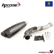Scarico HpCorse Evoxtreme in acciaio nero omologato per Ducati Hypermotard 821