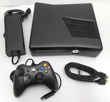 Microsoft XBOX 360 SLIM nero console videogiochi sistema pacchetto kit Xbox 360S