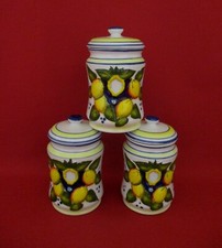 ✅ SPLENDIDI TRE BARATTOLI SICILIANI IN PORCELLANA DIPINTI VINTAGE - 4522