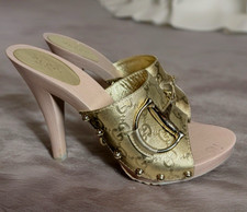 Zoccoli Gucci in pelle oro con