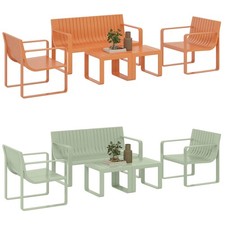 Outsunny Set da Esterno 5 Pz con Divanetto 2 Poltroncine e 2 Tavolini