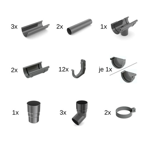 Kit grondaia grafite - grondaia,