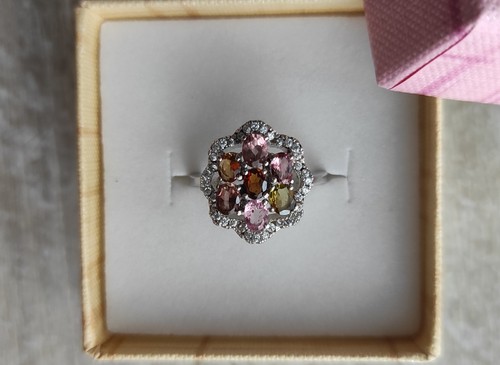 Anello tormalina con zirconi - anello,
