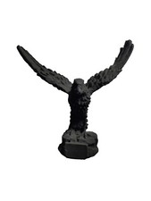 Bella Scultura In Lava Nera Etna Aquila,13 Cm Altezza,12 Cm Larghezza