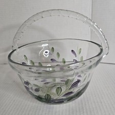 Hand Blown Glass   Basket with