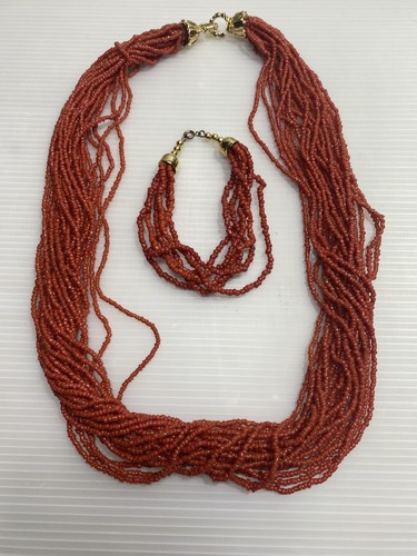 Collana bracciale corallo - e,