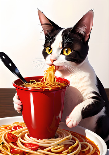 Gatto che mangia - gatto,