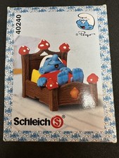 Schleich Smurf Sleeping On Bed