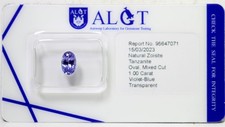 Tanzanite Naturale Viola/Blu 1,00 Ct. Certificato ALGT Sigillato Blister