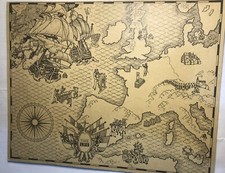 5RIPRODUZIONI ANTICHE STAMPE: 3 MAPPE (del 1500/1600)+ 2VELIERI Real life book