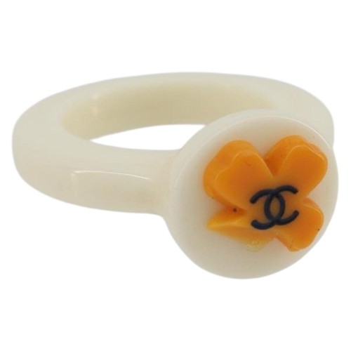 Anello chanel plastica bianco - chanel,