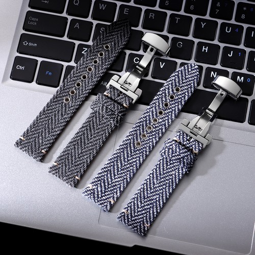 Cinturino orologio pelle tela
