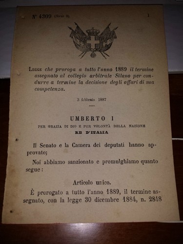 Legge 1887 proroga termine - 1887, il