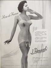 J.ROUSSEL ABBIGLIAMENTO INTIMO Pubblicità original 1959 DONNA CORPETTO REGGISENO