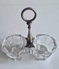 Saliera doppia in cristallo