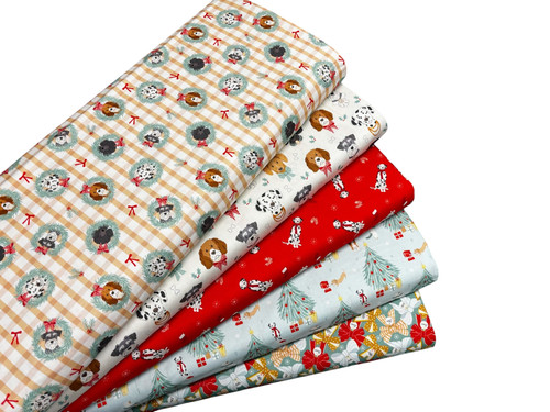 Natale cane cotone tessuto - natale,