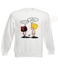 FELPA  POSSO TOCCARLO BIMBI SEX BJ STYLE   VINTAGE  MAGLIA MODA BIANCA