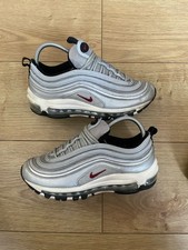 Nike Air Max 97 OG QS (GS) Silver Bullet taglia 5,5 anni 918890-001 argento/rosso-bianco