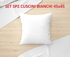 Set 5 imbottiture Cuscini bianchi 45 x 45 cm morbida made in Italy divano letto