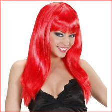 Parrucca Di Carnevale Da Donna Diavoletta Rosso Di Halloween Per Costume Vestito