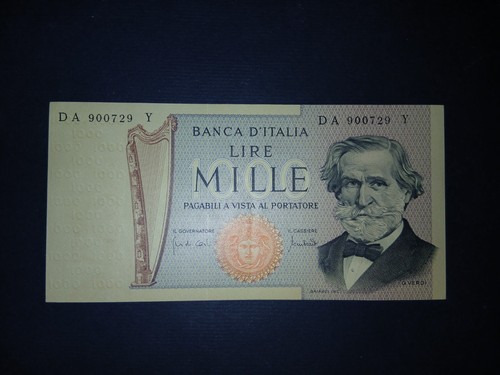 1000 lire verdi 1969 carta