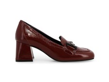 Melluso Mocassino Donna Bordeaux in Vernice con Tacco Largo