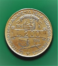 MONETA ITALIA DA 200 LIRE DEL 1996 CENTENARIO ACCADEMIA GUARDIA DI FINANZA.