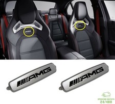 Coppia Logo Stemma Sedile Poggiatesta per MERCEDES AMG CLASSE A B C E GL Metallo