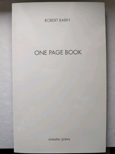 Robert barry one page - one,
