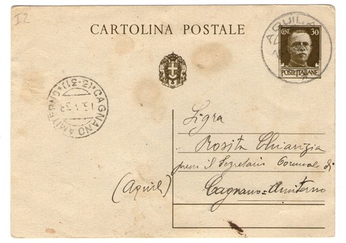 Intero postale regno - -,