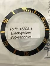 FIT ROLEX SUBMARINER 16813 16808 16613 INSERTO GHIERA nera aftermarket