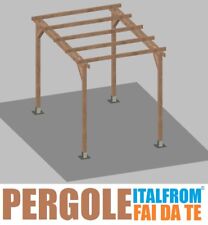 Pergola in Legno impregna Gazebo Pergolato Tettoia Pompeiana Tassellare 3X2X2,5h